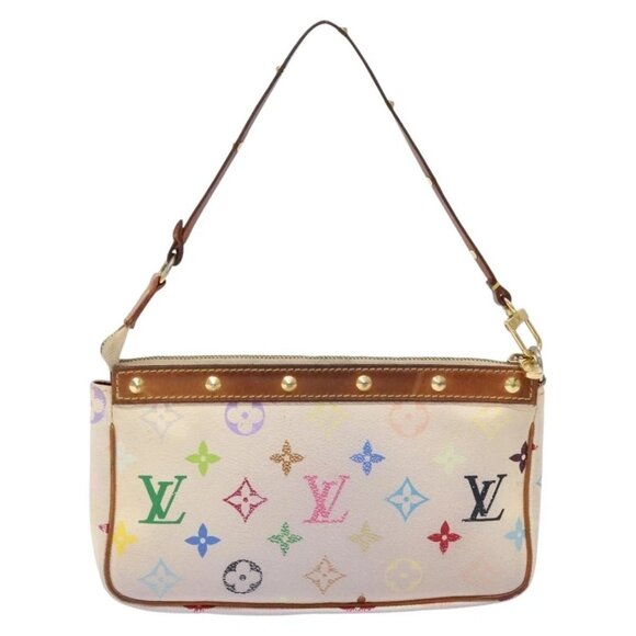 LOUIS VUITTON Monogram Multicolor Pochette Pouch White M92649 LV Auth 138420 - Picture 2 of 16